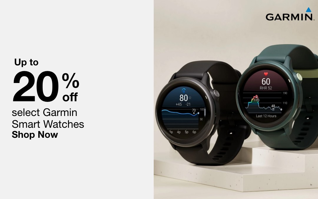 up to 20 percent off select garmin smart watches shop now