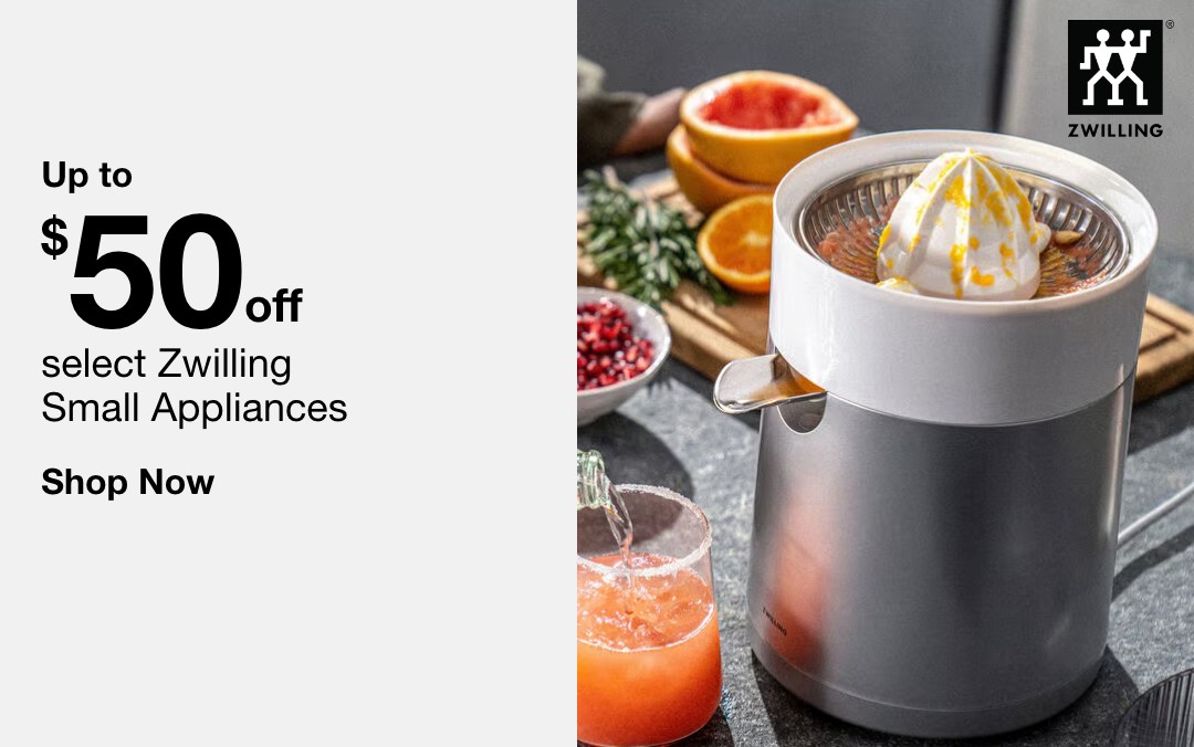 up to 50 dollars off select zwilling small appliances shop now