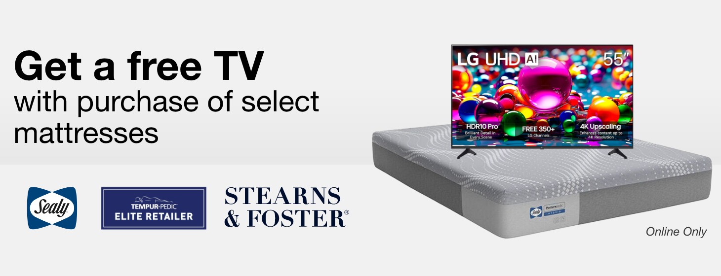 get a free tv with purchase of select mattresses online only