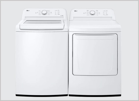 LG 27 in. Top Load Washer with 4-Way Agitator Washer Dryer Set