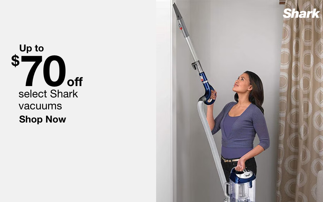 up to 70 dollars off select shark vacuums shop now