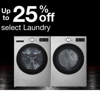 Up to 25% off select laundry