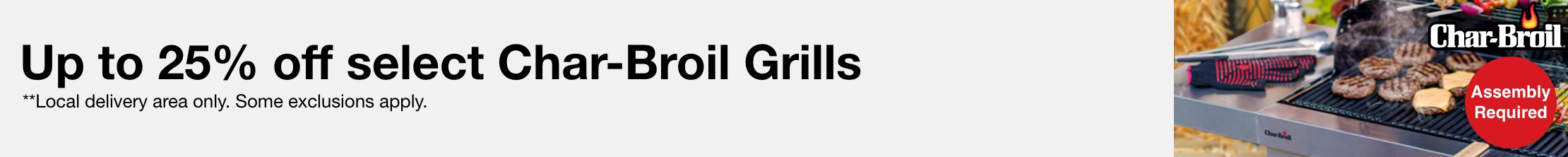 Up to 25% off select Charbroil Grills 