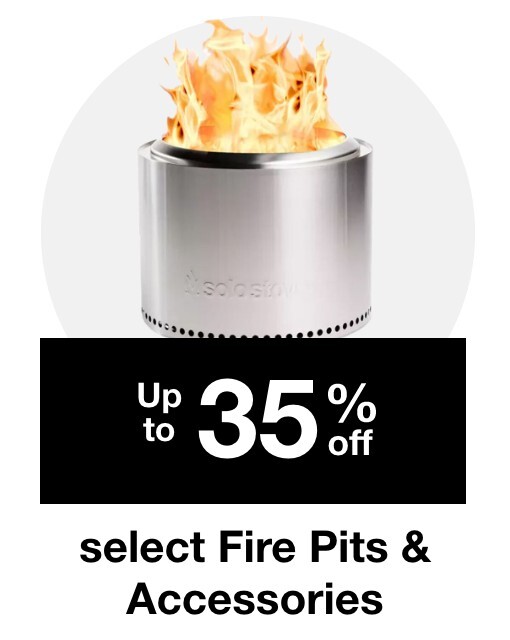 up to 35 percent off select fire pits and accessories