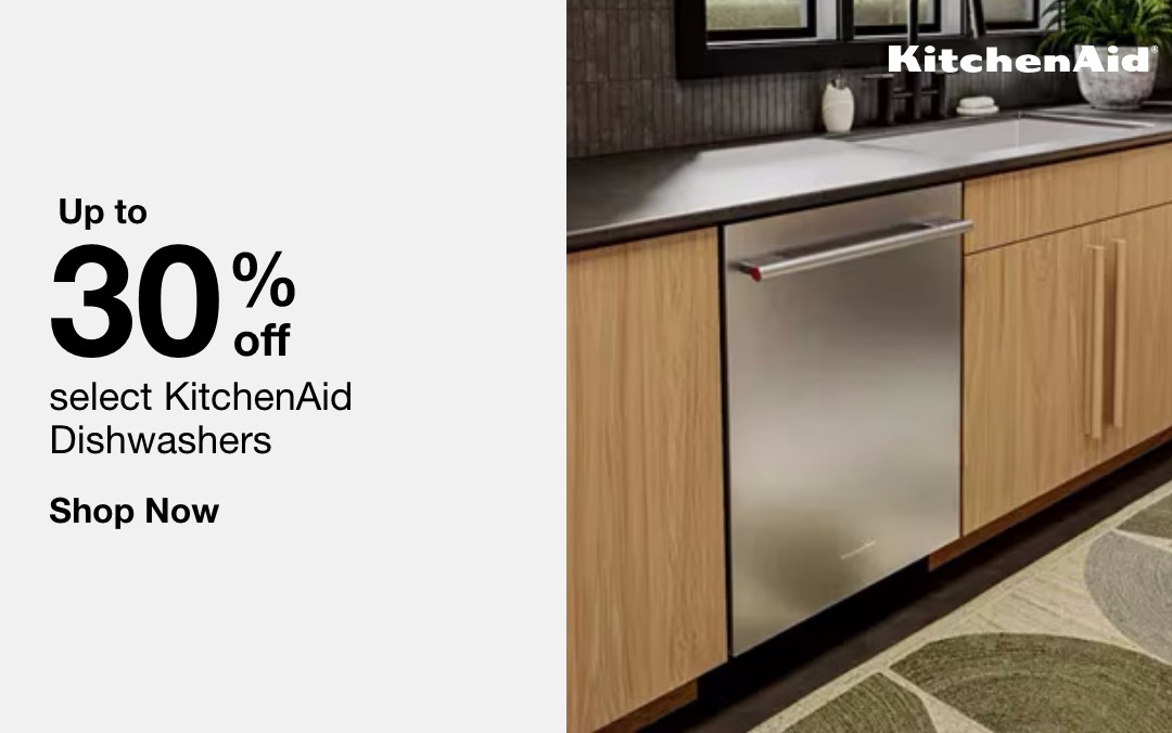 up to 30 percent off select kitchenaid dishwashers