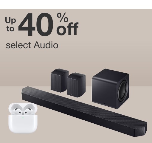 up to 40 percent off select audio