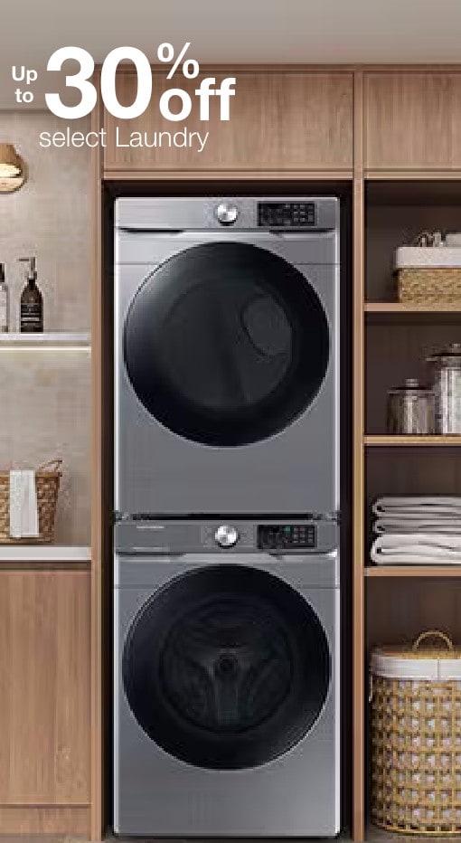 up to 30% off select washers & dryers
