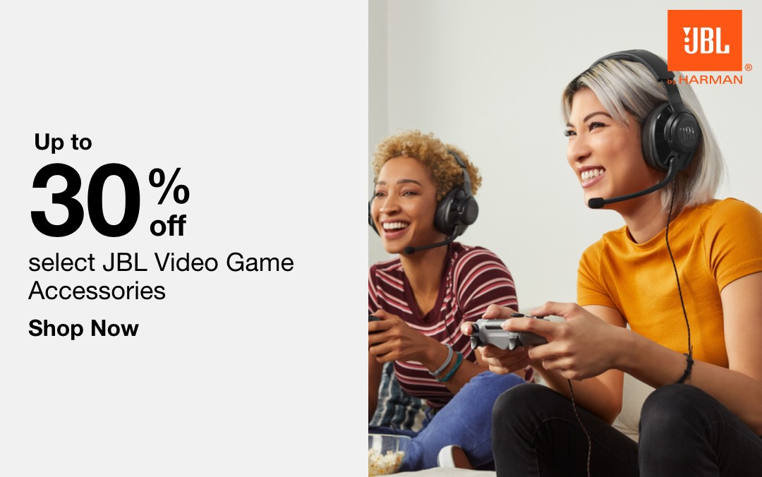 up to 30 percent off select jbl video game accessories shop now