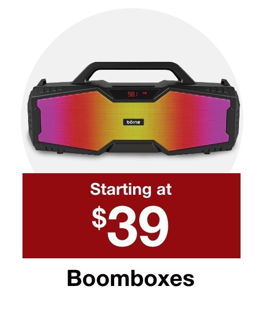 Boomboxes starting at $39