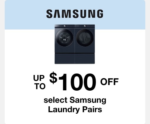 Up to $100 off select samsung laundry pairs