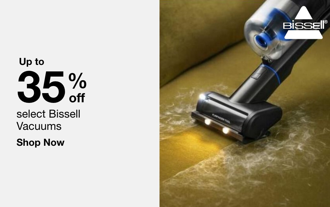 up to 35 percent off select bissell vacuums shop now