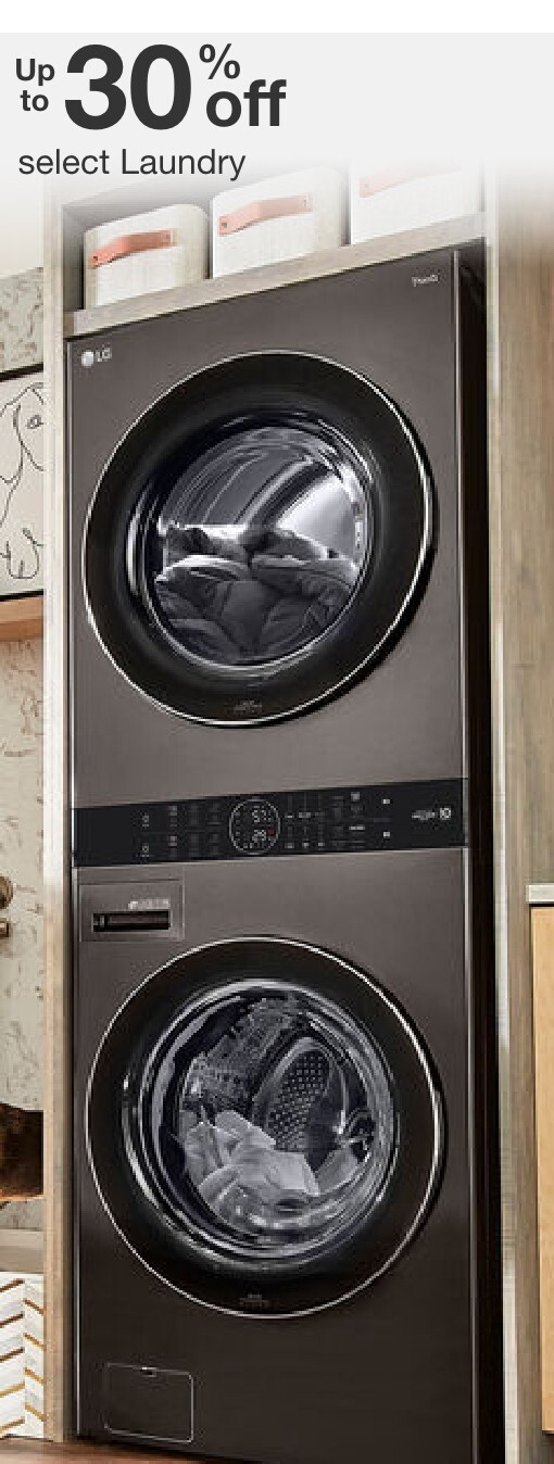 up to thirty percent off select laundry 