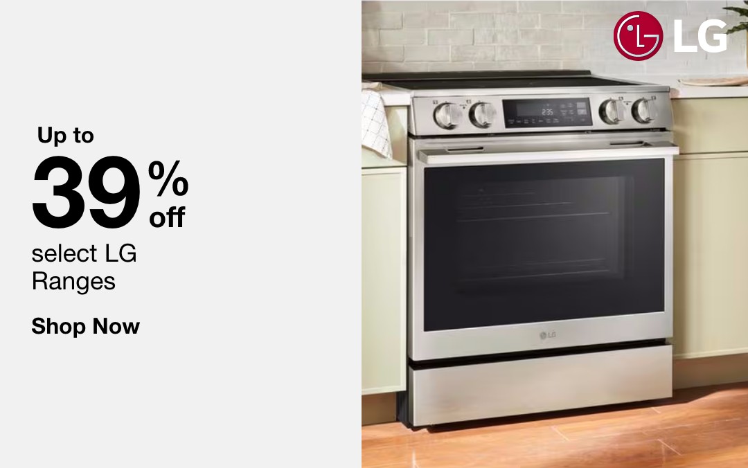 up to 39 percent off select LG ranges shop now