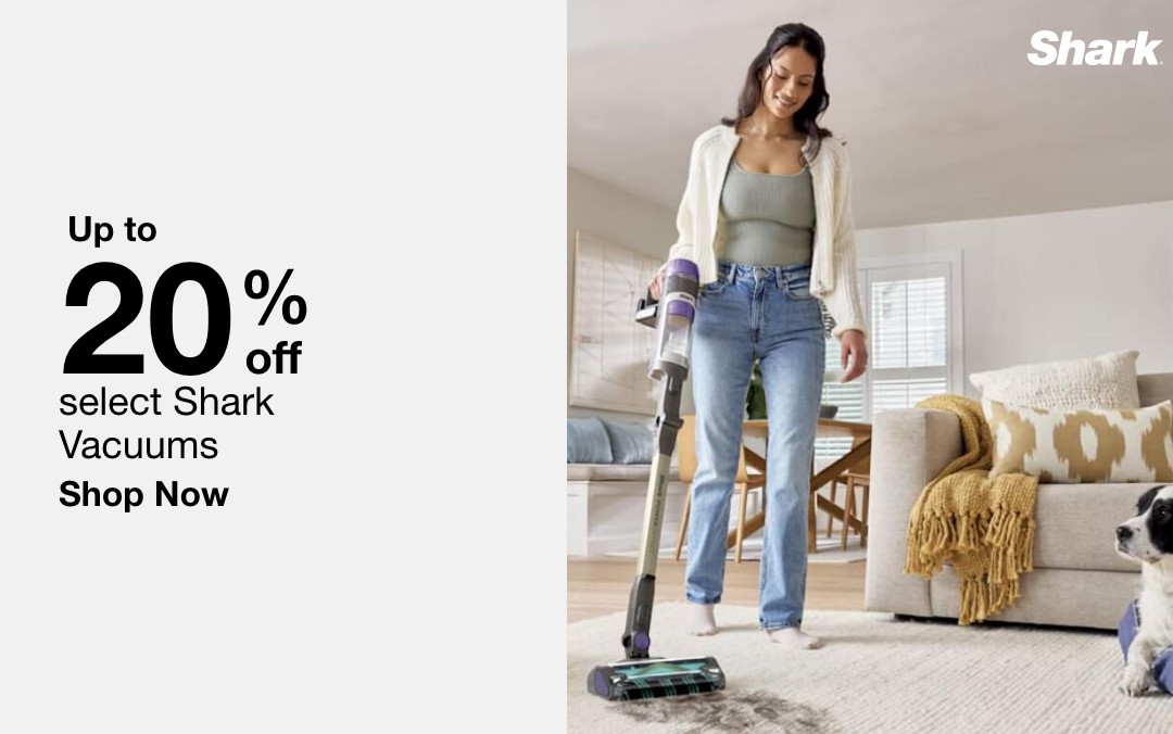 Up to twenty percent off select shark vacuums 