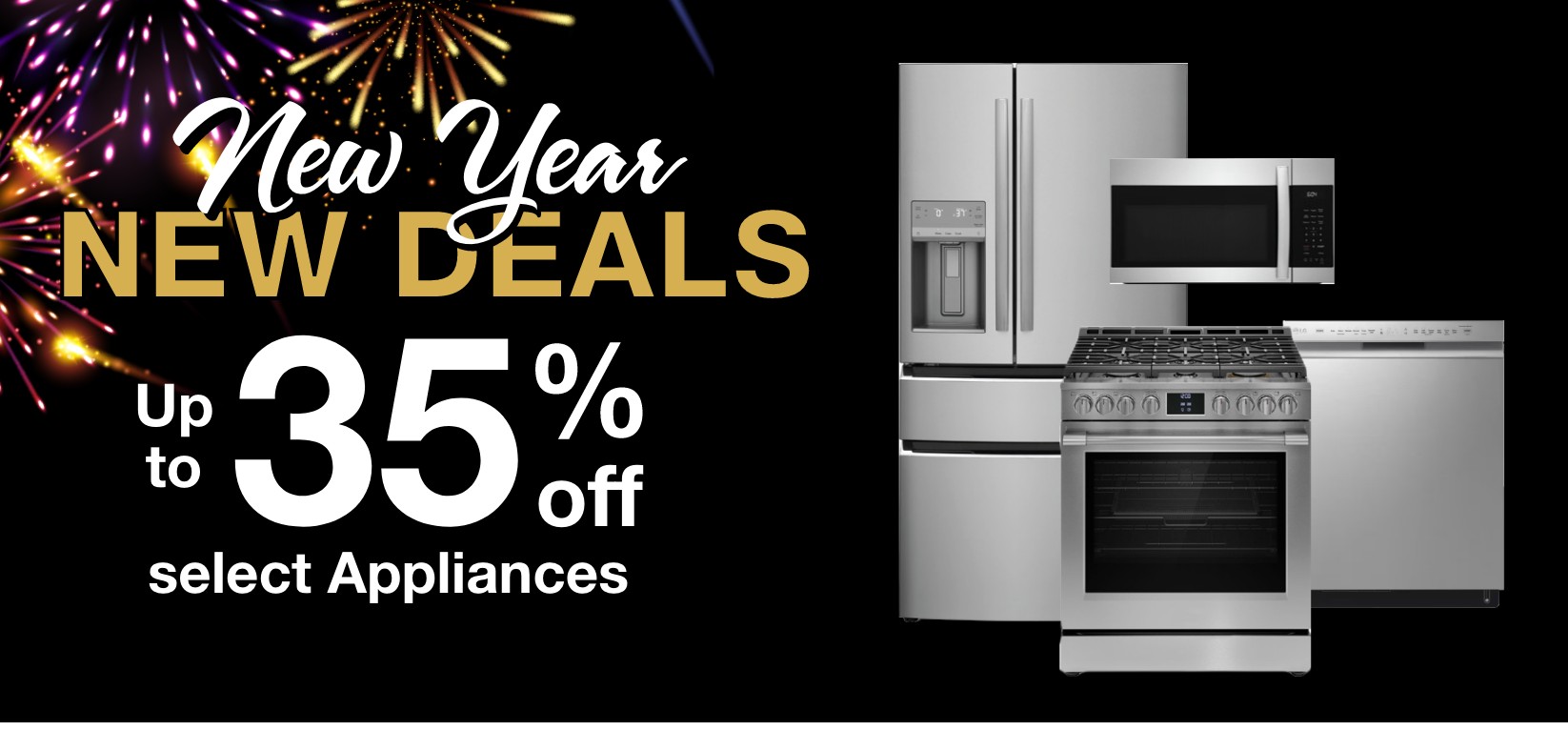 New year new deals up to 35 percent off select appliances