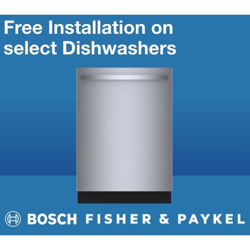 Free installation on select dishwashers