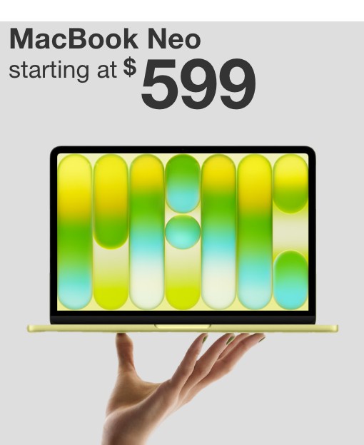 macbook neo starting at 599 dollars