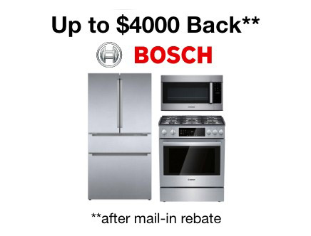 Up to $4000 back on Bosch**
