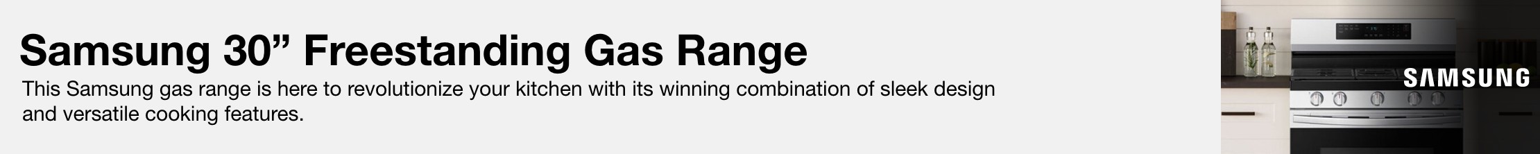 This Samsung gas range is here to revolutionize your kitchen with its winning combination of sleek design and versatile cooking features