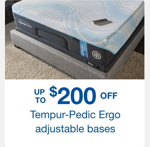 Up to $200 off Tempur-pedic ergo adjustable bases
