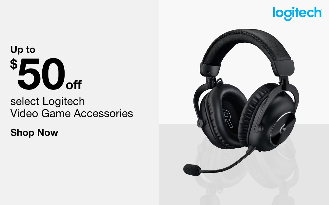 up to 50 dollars off logitech video gaming accessories shop now