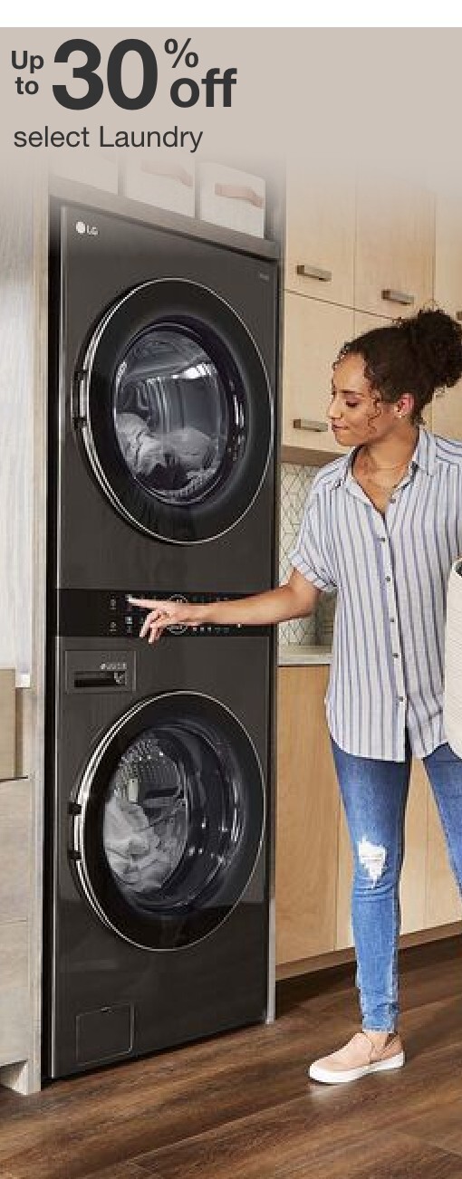 up to 30 percent off select laundry