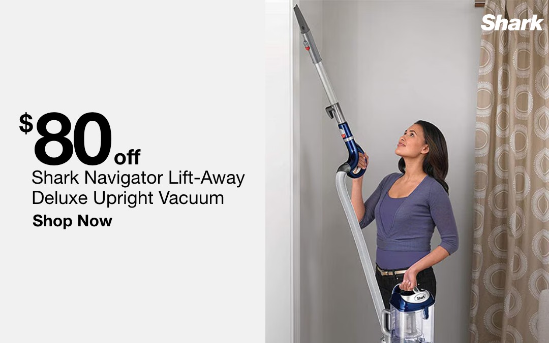 80 dollars off shark navigator lift away deluxe upright vacuum shop now