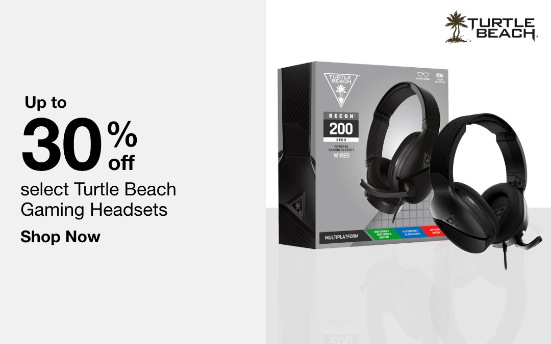 up to 30 percent off select turtle beach gaming headsets shop now