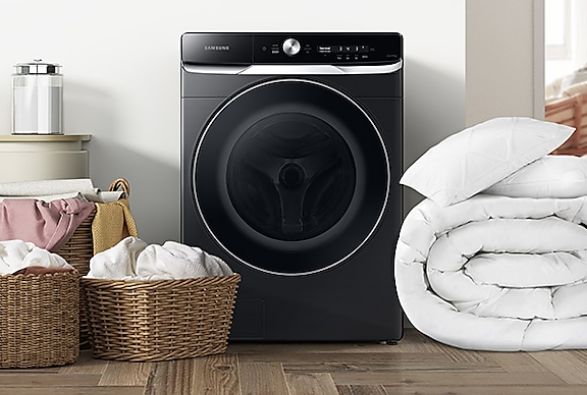 Samsung 5.1 Cu. Ft. Smart Front Load Washer in Brushed Black - WF51CG8000AV