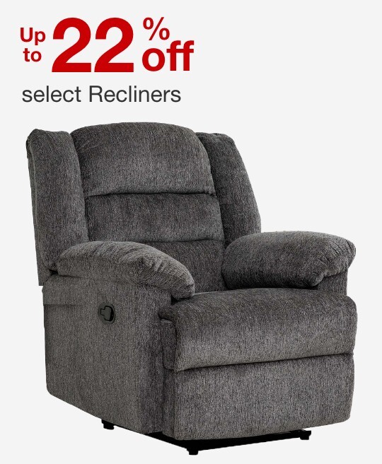 up to 22 percent off recliners