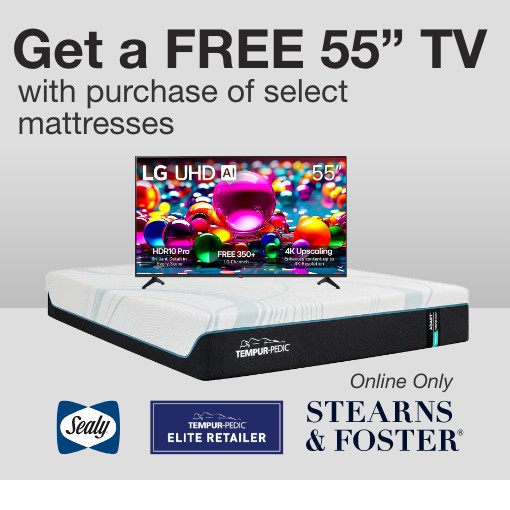 get a free 55 inch tv with purchase of select mattresses
