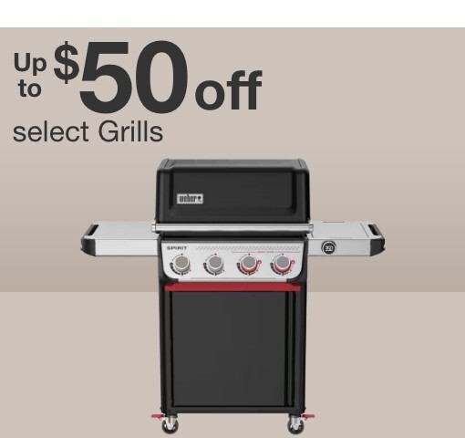 up to 50 dollars off select grills