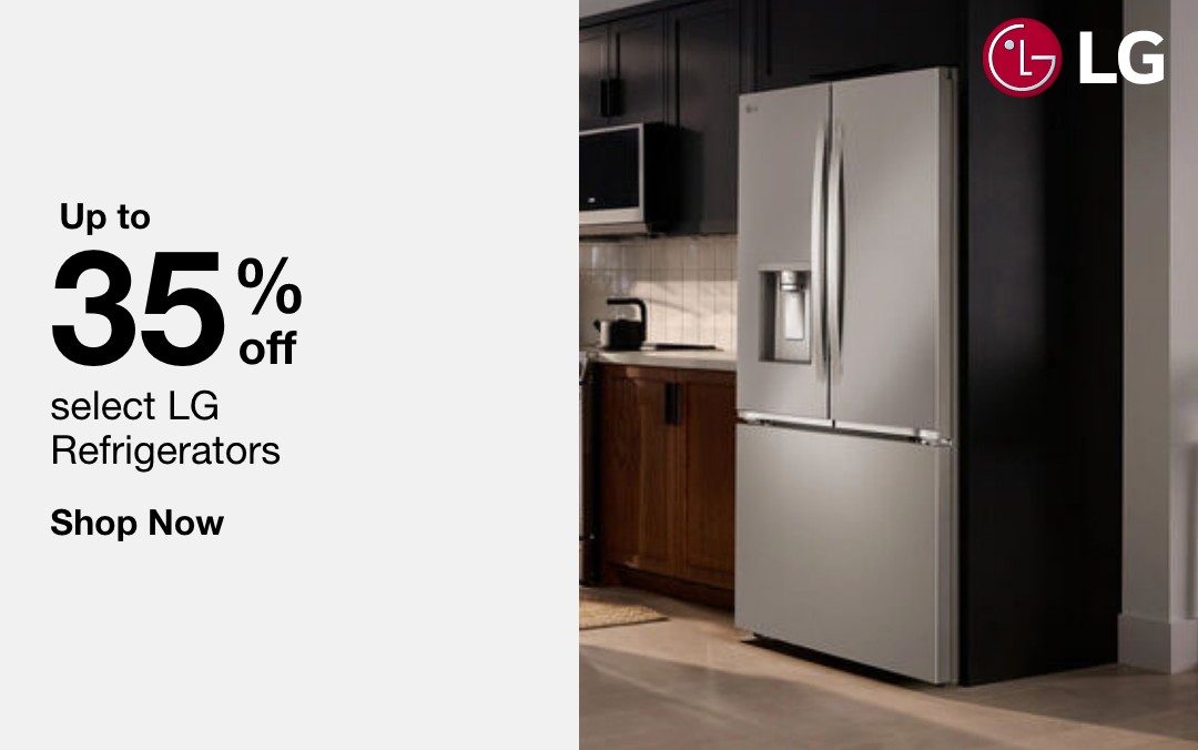 up to 35 percent off select LG refrigerators shop now
