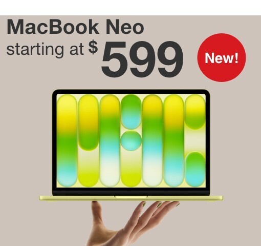new macbook neo starting at 599 dollars