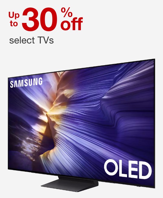 up to 30% off select tvs