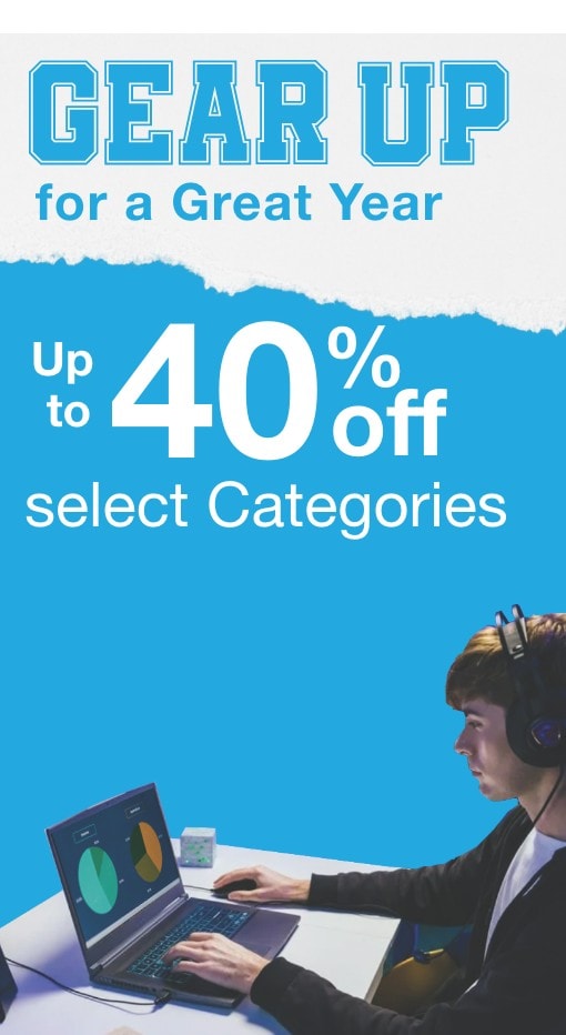 Gear up for a great year up to 40% off select categories