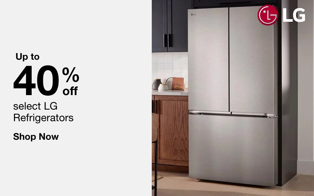 up to 40 percent off select lg refrigerators shop now 