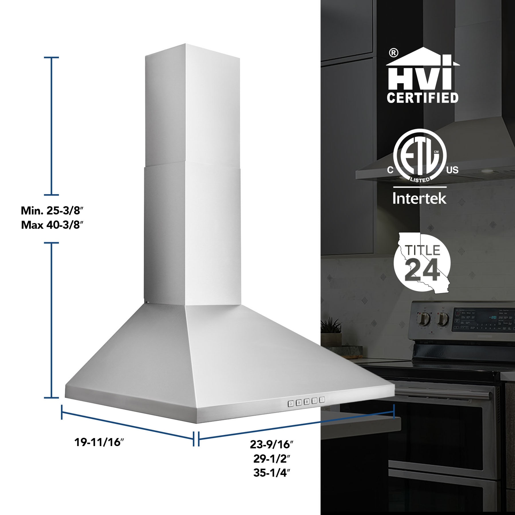 Broan BWP1 Series Chimney Range Hood, model BWP1244SS