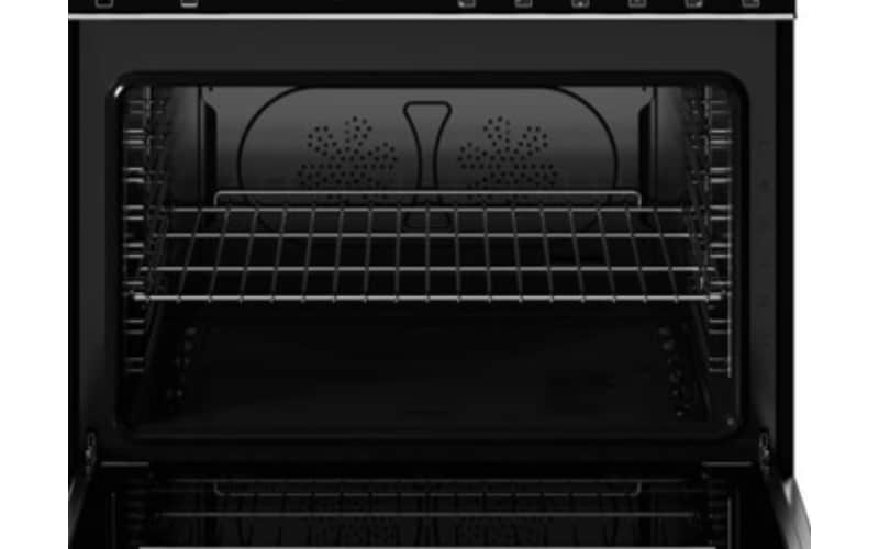 Bertazzoni HE366BCGMNET Matte Black gas range oven interior