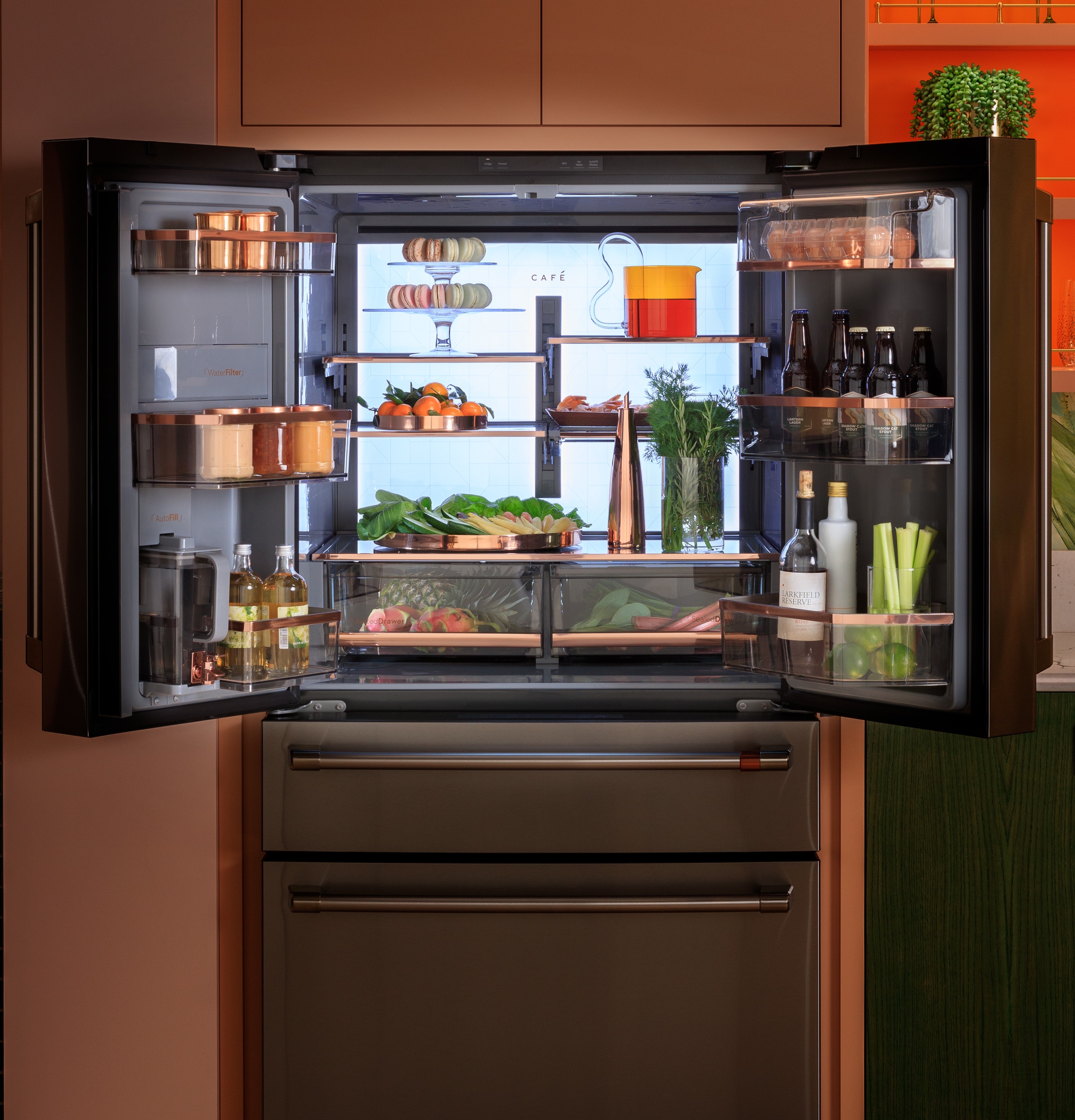 Cafe Refrigerator model CJE23DP2WS1, unmatched visibility meets undeniable style