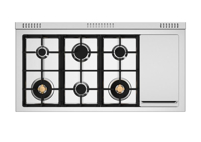 Gas Burners and Griddle on Bertazzoni HE486BTGMAVT