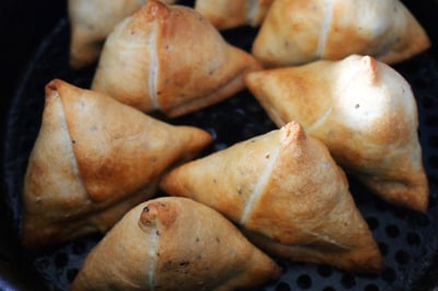 Samosa in Air Fry Basket