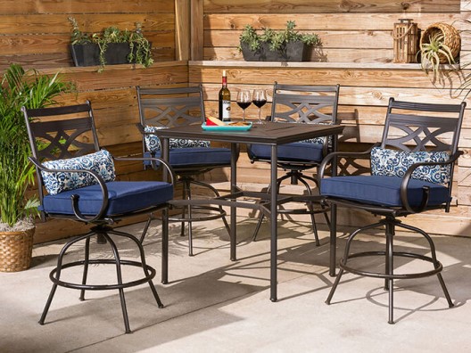 Montclair Bar Height Patio Set with Four Chairs and High-Top Table