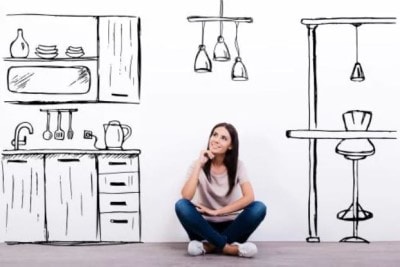 Woman Sitting in Kitchen Sketch