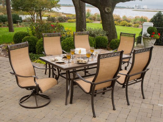 Hanover Patio Dining Set with Six Chairs and Table