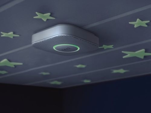 Nest Smoke Detector on Ceiling with Glow Stars
