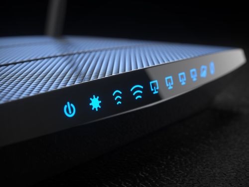 Router with Blue Icons