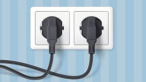 Wall background with plugs