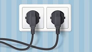 Wall background with plugs