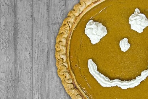 Pumpkin Pie with a Whipped Cream Smiley Face